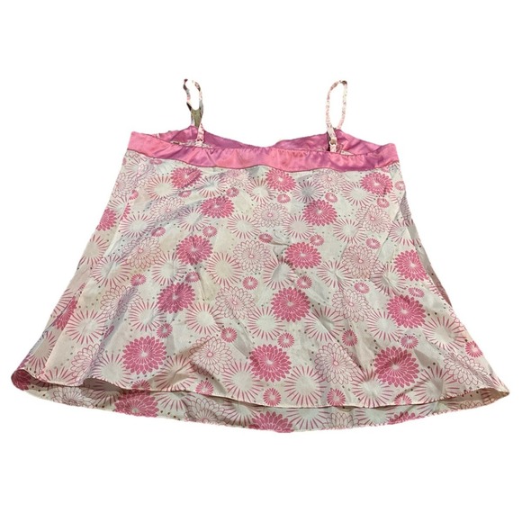 New Express Design Womens Silk Camisole Cami Tank Relaxed Size Medium Pink White - Picture 2 of 5